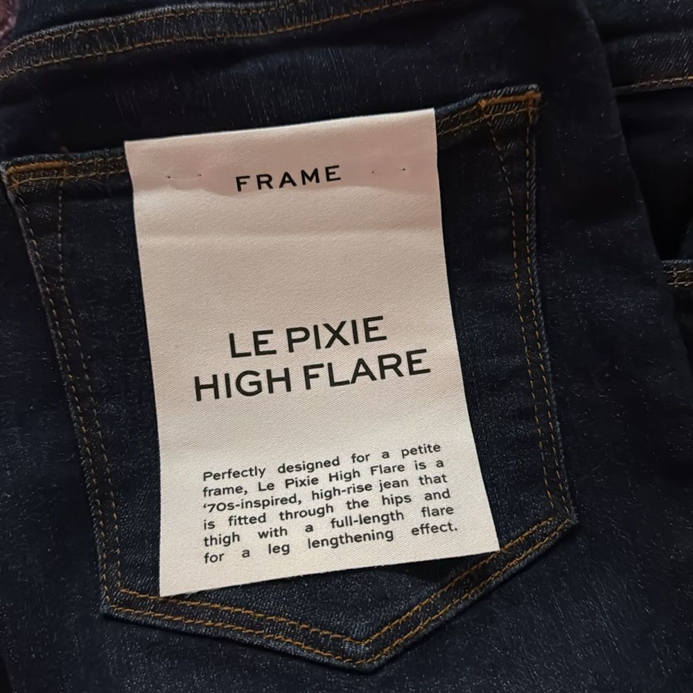 NWT FRAME Le Pixie High Flare in Indigo dark wash - Picture 10 of 14